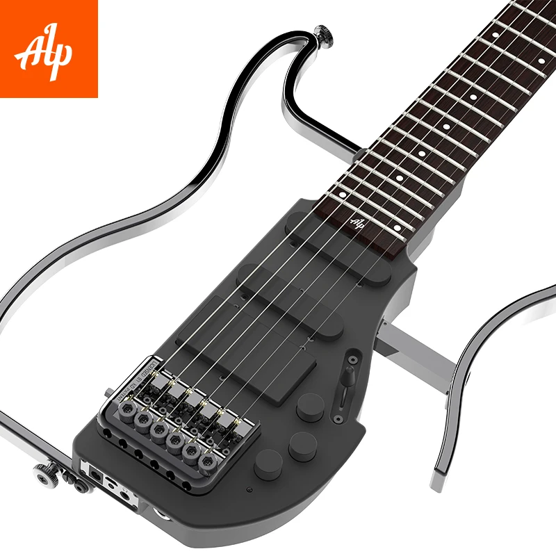 AD 80 ALP Headless Travel Electric Guitar with built in headphone amp full scale portable guitar