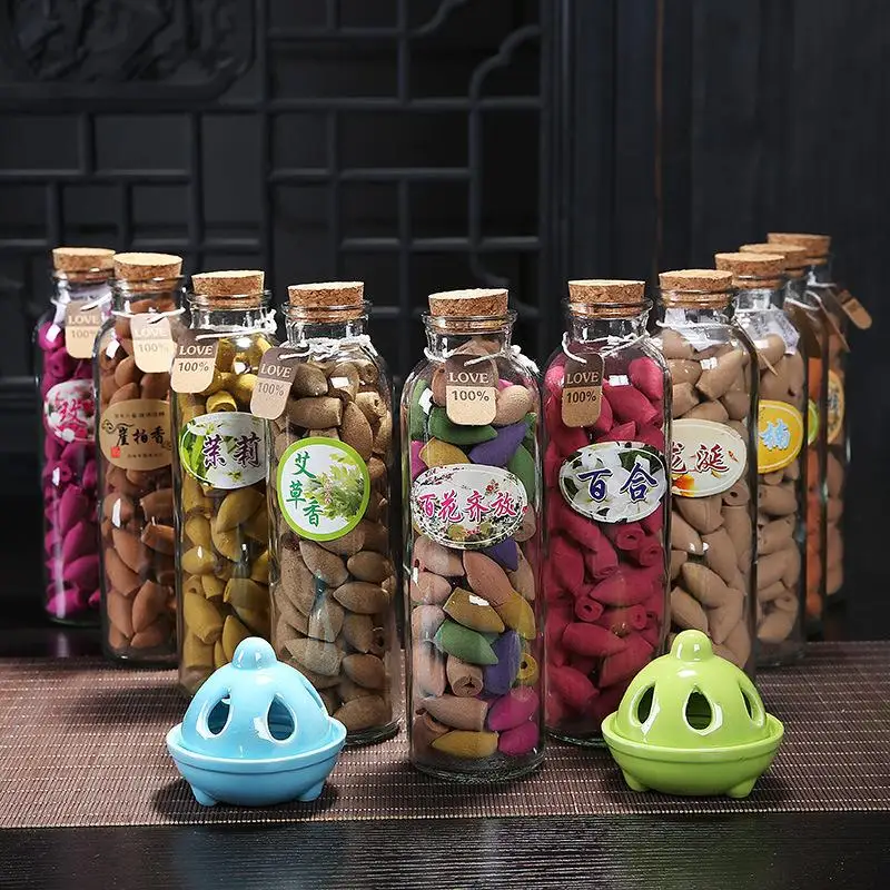 65 шт./кор. микс цветов рефлюксный башня Ладан Encens дым обратный Ладан для горелки ароматный рефлюксный розовое конусы для ароматерапии