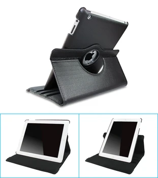 

Case For Apple iPad 2 iPad 3 iPad 4 PU Leather Smart Stand Flip 360 Rotating Case Cover + stylus