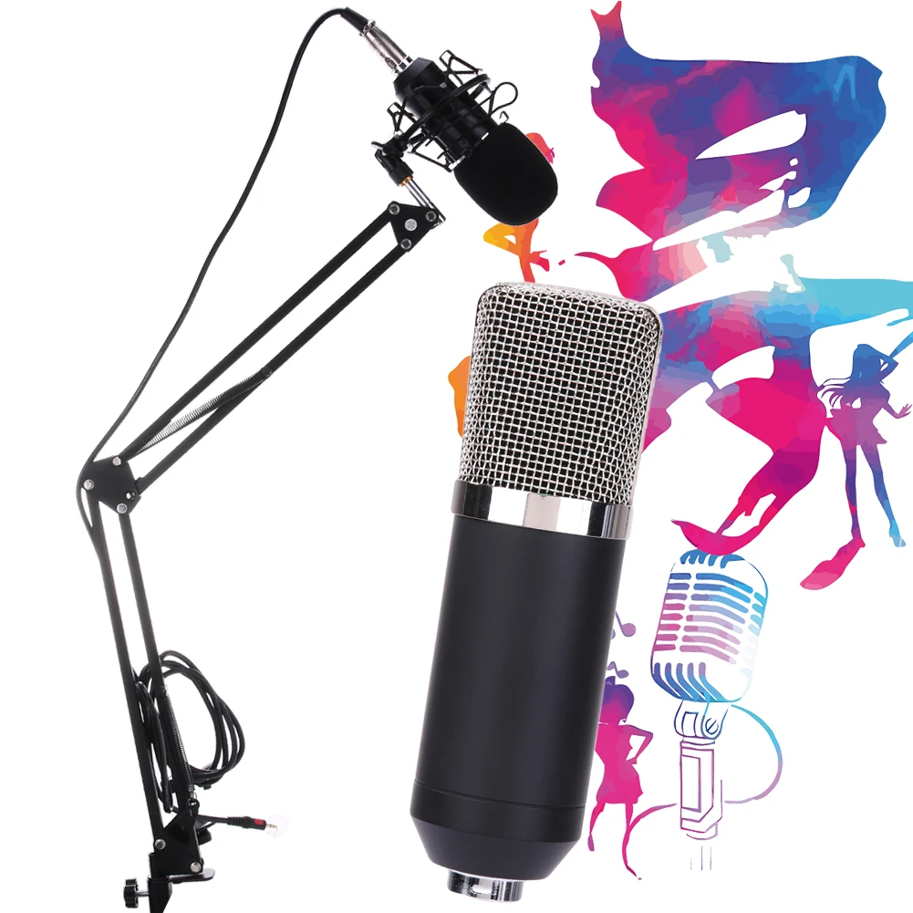 

BM-700/ BM-800 Dynamic Condenser Sound Recording Microphone with Shock Mount for Radio Braodcasting KTV Karaoke