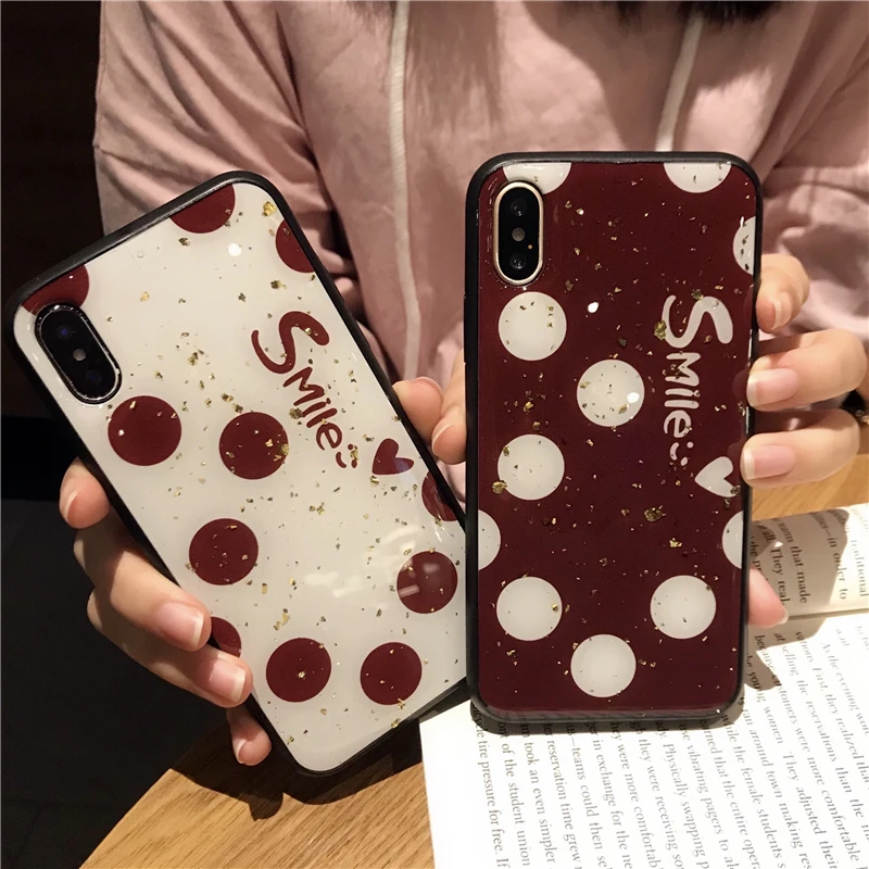

LISM Casing For Huawei P10 P20 P30 Mate10 Mate20 Pro Nova2 3 4 5 Honor7x 8x V9 V10 Play Smile Polka Dots Epoxy Phone Case Cover
