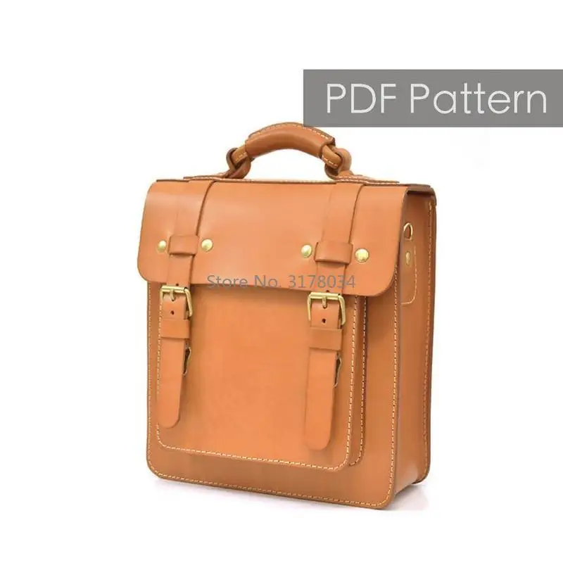 

DIY Leather messenger Sewing Pattern Leather Template PDF Patterns Leather HandBag English Version Instruction