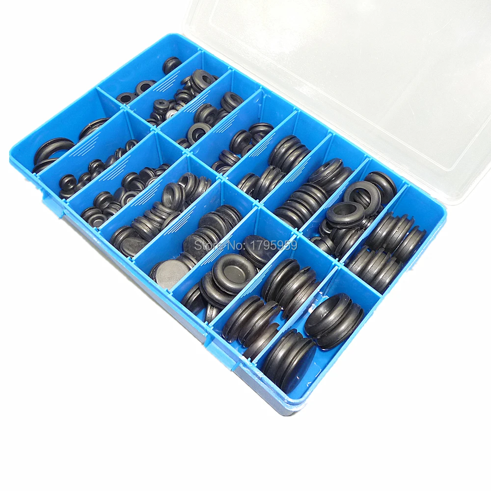 250pcs Rubber Grommet Sealing Gasket Assortment Kit Car Truck Boat