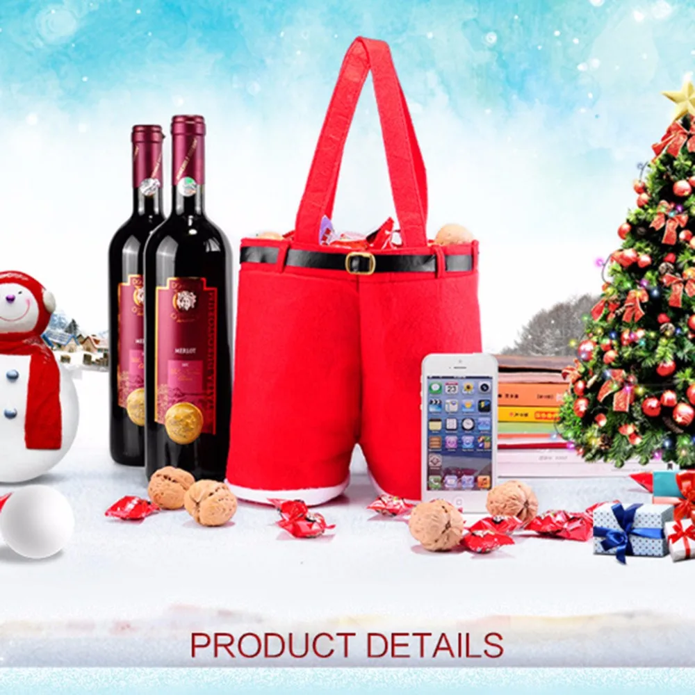 1 шт., Подарочная бутылка для конфет с рождеством, вина, сумка Санта-Клаус, штаны на подтяжках, брюки, Рождественский подарок-украшение, сумки, Новое поступление