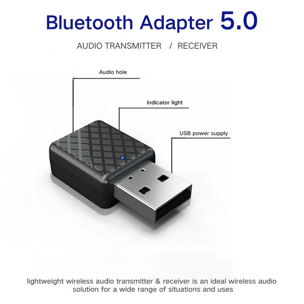 Беспроводной Bluetooth 5,0 аудио приемник передатчик Mini USB 3,5 мм 2-в-1 bluetooth-адаптер для ТВ компьютера автомобиля AUX# T