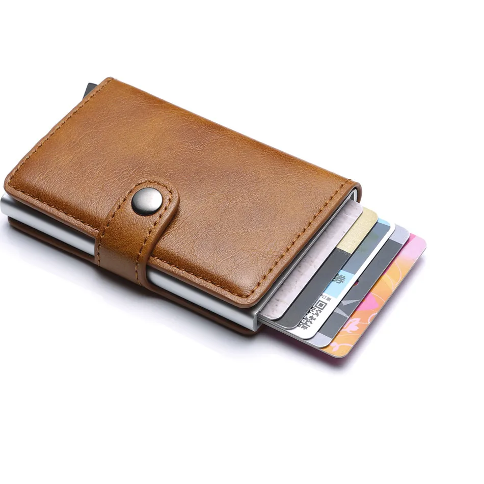 Uniego New RFID Blocking Business Bank Card Wallet PU Leather ID Credit Holder Automatic Pop up Metal Aluminum HB234 | Багаж и сумки