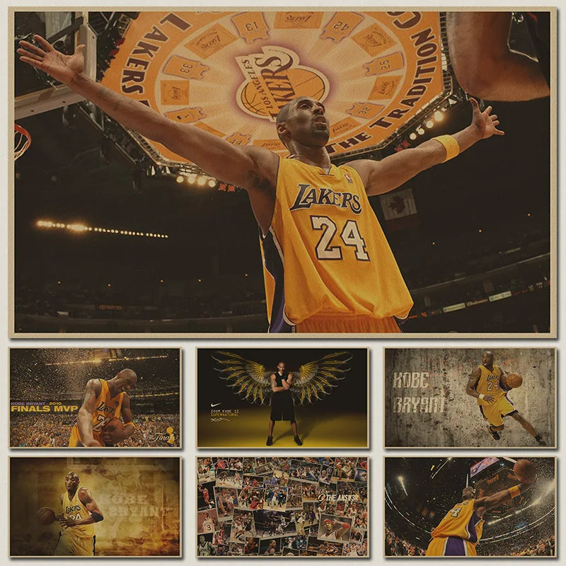 

Kobe NBA basketball Kobe Bryant retro Kraft poster bar decorative painting