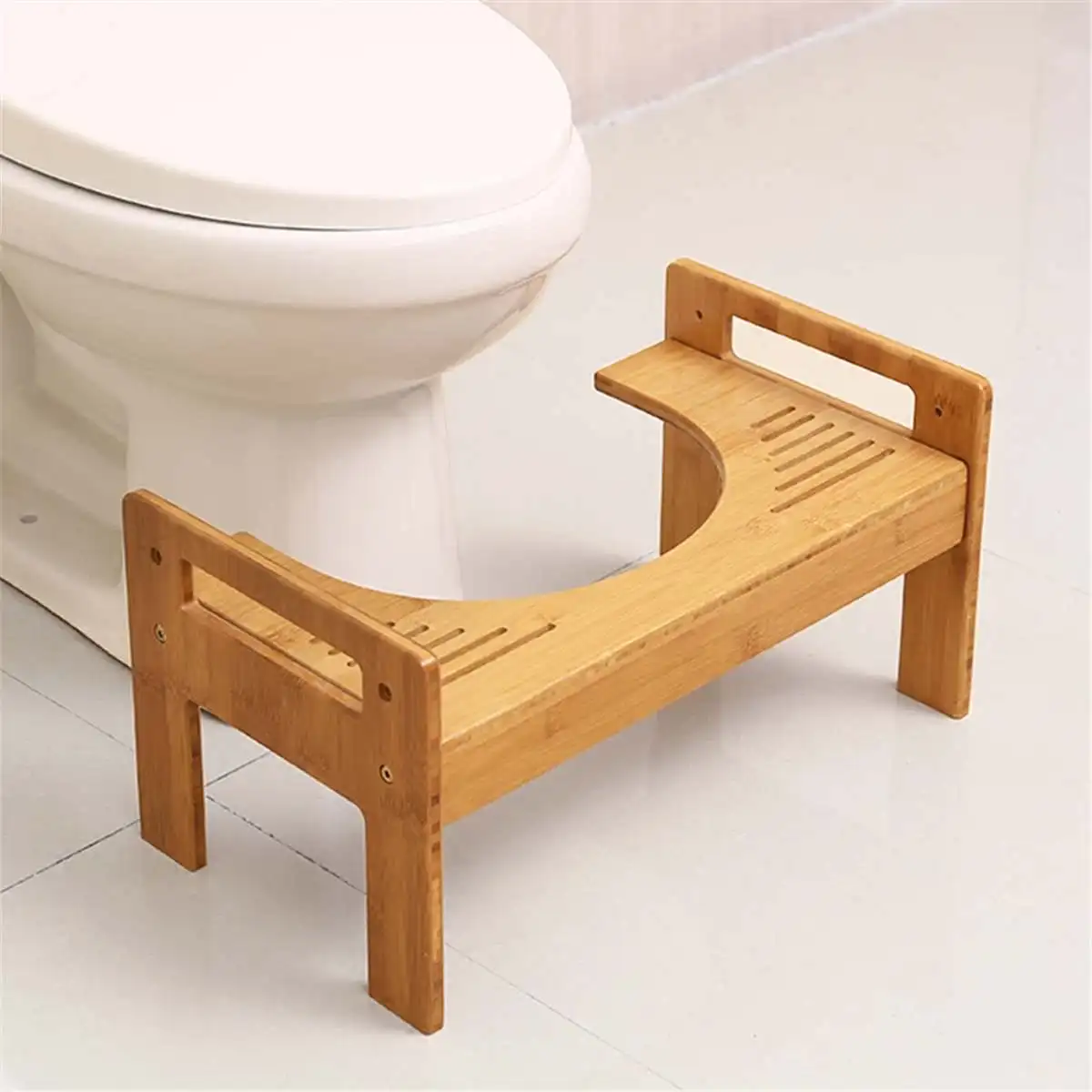 

Wooden Thicken Round Toilet Foot Stool Home Crouch Hole Bench Tool Elderly Constipation Assistant Bathroom Potty Step Foot Stool