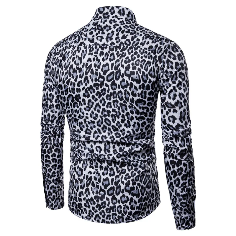 Men's shirts single breasted leopard man shirts regular loose fashion full big size men shirts cotton casual shirts