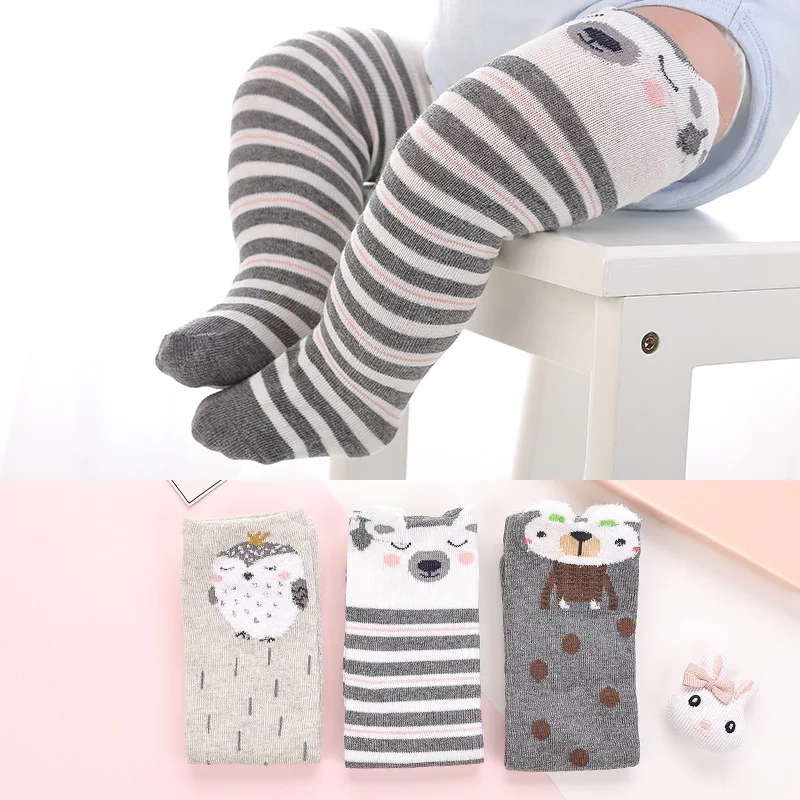

3PCS Cartoon Cute Kids Socks Bear Animal Baby Cotton Socks Knee High Long LegWarmers Cute Socks Boy Girl Children socks 0-12 Y