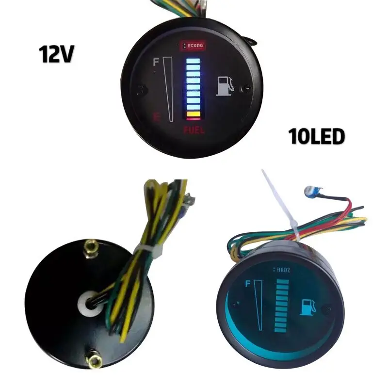 

Hot sell Car Fuel Gauge 52MM 12V LED Fuel Level Meter Gauge Fuel Level Sensor Motorcycle Automobile Aluminum Alloy