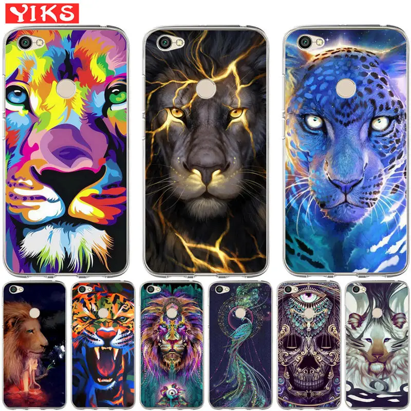 

Coque for Xiaomi Mi A1 5X Redmi Note 3 3S 4 Pro 4X 4A 5A Prime 5 Plus Case animal lion tiger Soft Silicone TPU Back Cover Etui