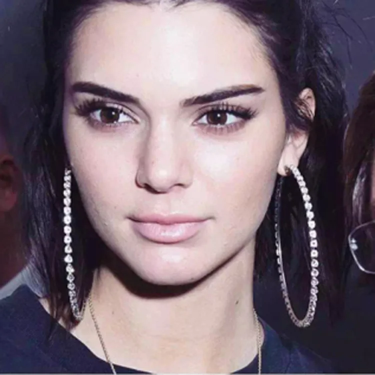 

GEREIT Luxury Wedding Bridal Jewelry Big Crystal Hoop Earrings For Women 2019 Rhinestones Large Loop Of Earrings Brincos Gifts