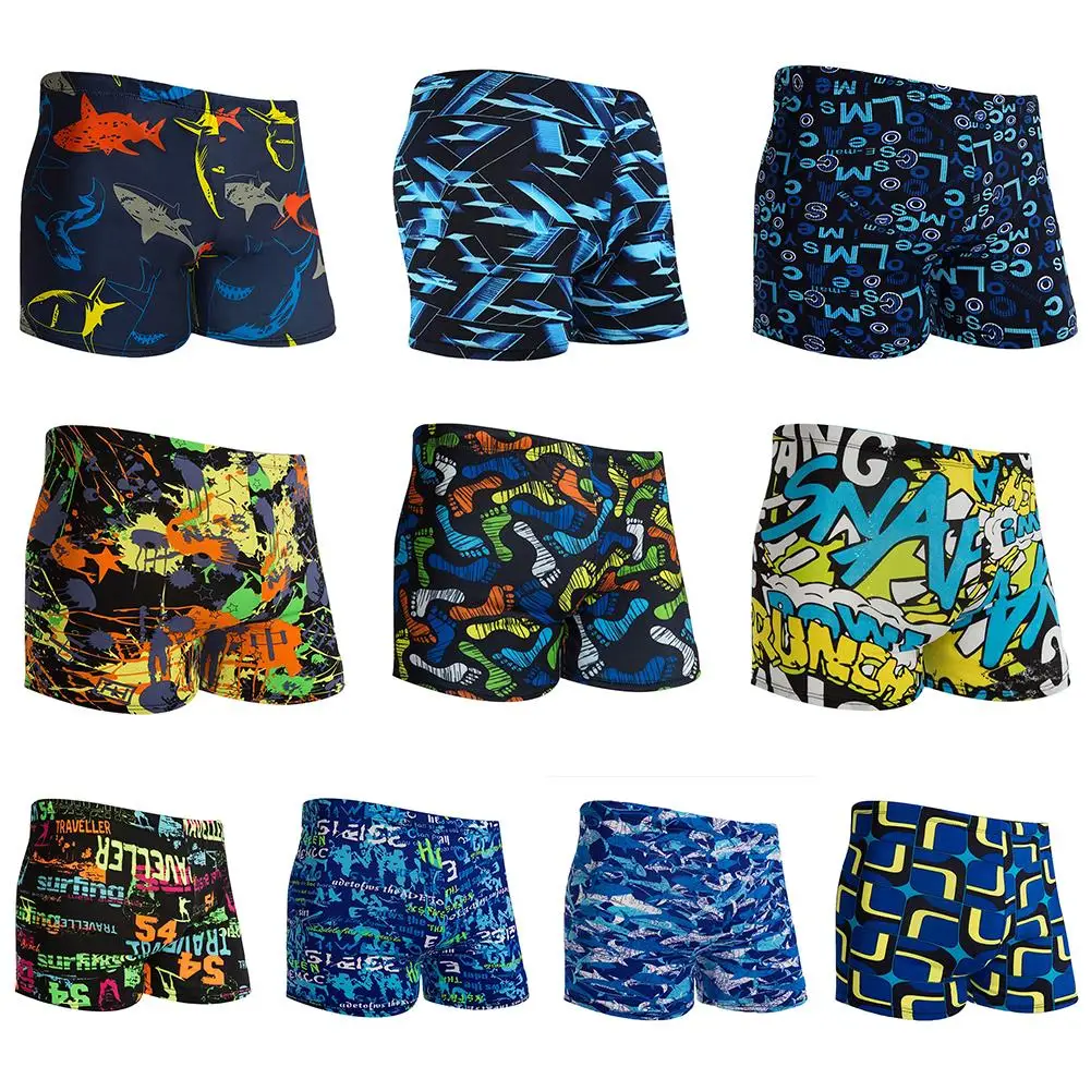 

High Quality Men's Swimming Trunks Physical Swimming Pool Hot Spring Beach Swim Trunks Blue Multi-pattern Optional