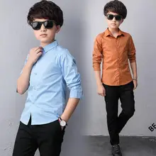 Рубашки для школы; Одежда для мальчиков; детские блузки с длинными рукавами и отложным воротником; Детские рубашки для мальчиков; топы; сезон весна-осень