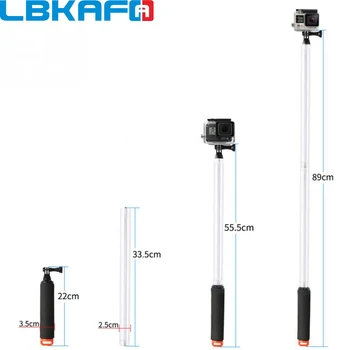 

LBKAFA 17''/27'' Monopod Transparent 40m Waterproof Adjustable Selfie Stick for GoPro Hero 8 7 6 SJCAM SJ4000 SJ5000 SJ6 YI