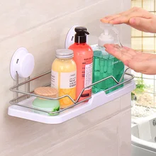 Household Bathroom Wall-mounted Storage Shelf No hole installation Sucker Storage Rack Kitchen bathroom accessories