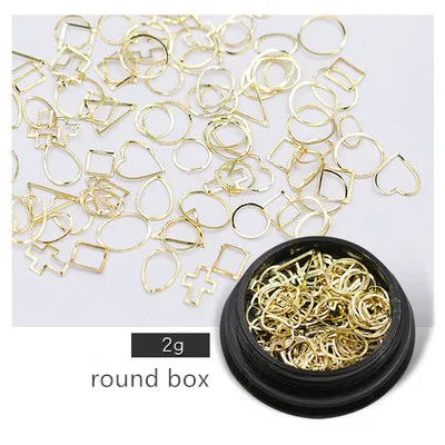 1 коробка смешанные металлические матовые розовые золотые аксессуары для ногтей перо геометрические японские гвоздики для нейл-арта золотые серебряные 3D украшения для ногтей