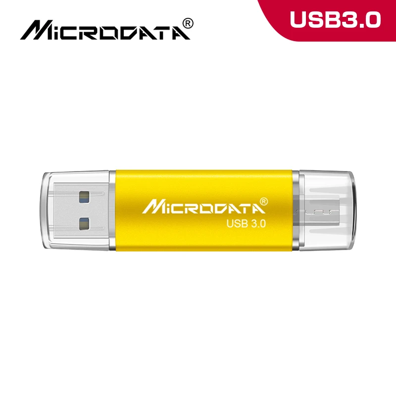 High Speed USB 3.0 OTG USB Flash Drive 128gb 64gb metal otg pendrive 32gb 16gb memoria usb stick U Disk flash drive for phone - Цвет: Золотой