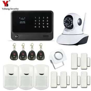 

YobangSecurity Android IOS APP Home Safety WI FI GSM Security Alarm System with IP Camera PIR Door Alarm Sensor