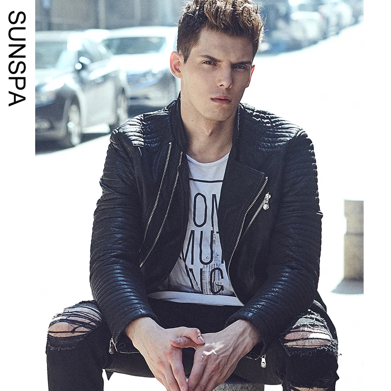 SUNSPA New Arrival Men'S Quilted Side Full Zipper Punk