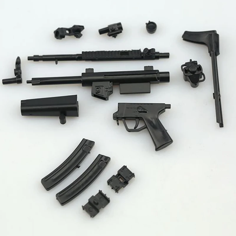 8 шт. 1/6 игрушечный пистолет Модель MP5 HK53 UZI MK18 KRISS VECTOR MP7 Пазлы Строительные кирпичи пистолет солдат оружие+ настенный дисплей