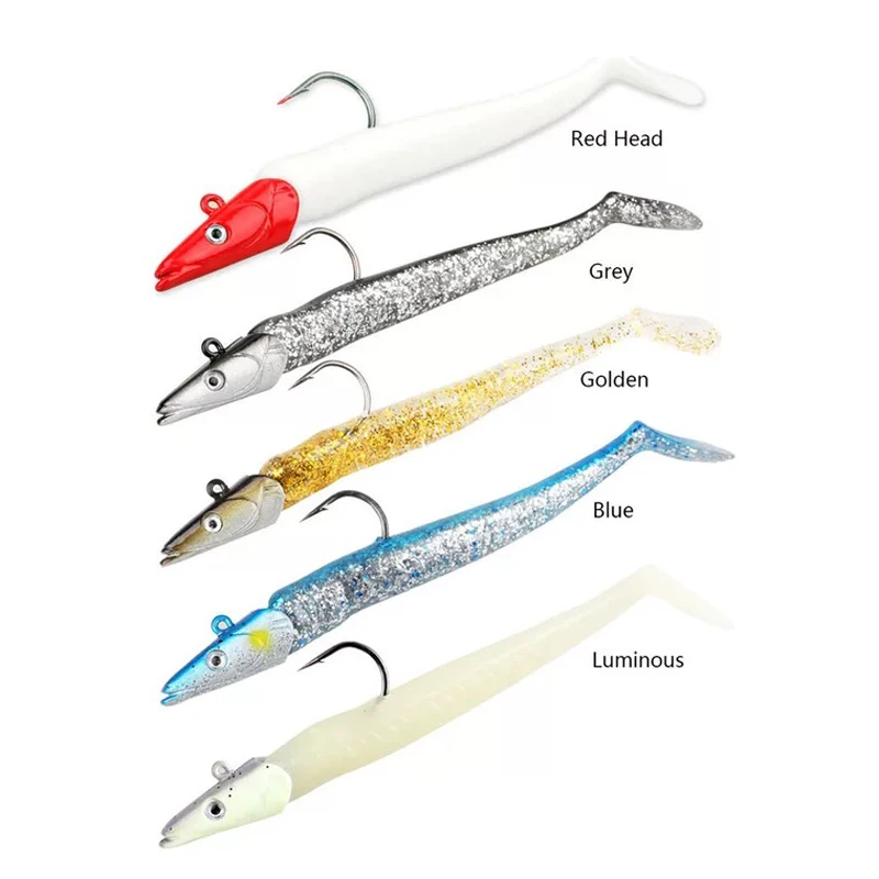 

1pcs 11cm 19g 34g Glow Soft Lure Wobblers Artificial Bait Silicone Fishing Lure DIY Lead Head Jig Fish Sea Bass Carp