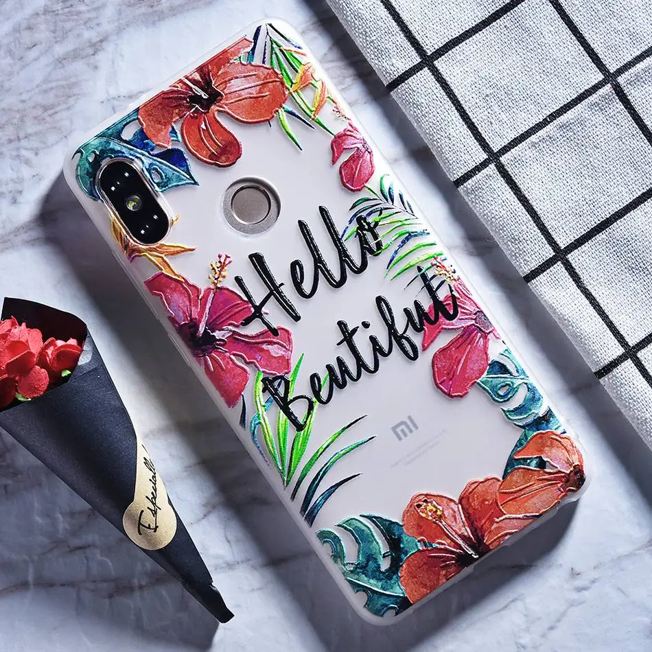 3D Relief Flower Case For Xiaomi Pocophone F1 Case For Xiaomi Redmi Note 5 5 Pro 5 Plus 5A 4A 5 4X Note 4 4X Silicone Case Coque (13)