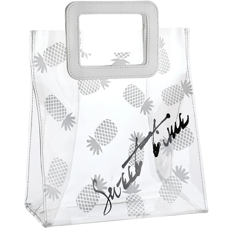  Waterproof Transparent Tote Bag Handkerchief Shopping Bag Portable Lunch Bag GYM Storage Pouch For 