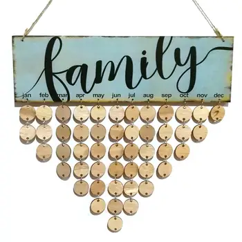 

Hanging Wood Calendar Birthday Reminder Board Hanging Plaque FAMILY DIY Wooden Calendar Birthday Reminder Home Wall Decor