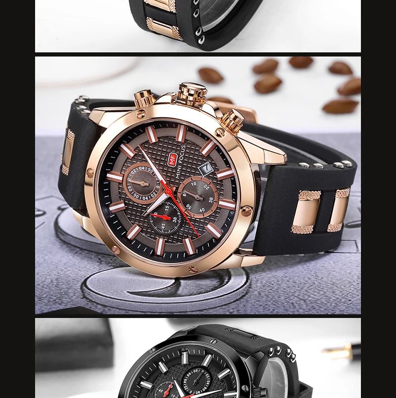 Mens Watches Top Brand Luxury MINIFOCUS Chronograph Sport Men's Wrist Watch 2019 Waterproof Silicone Gentle Male Cock Man 2019 (7)