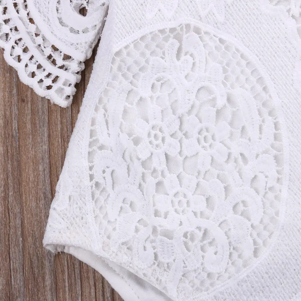 Детский летний кружевной комбинезон с оборками на рукавах|lace infant romper|rompers rompersinfant