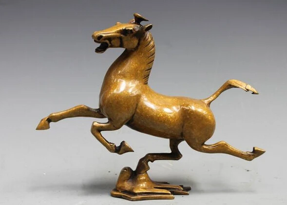 

006285 Chinese Fengshui Pure Bronze Copper Horse riding Chebi Swallow Auspicious Statue