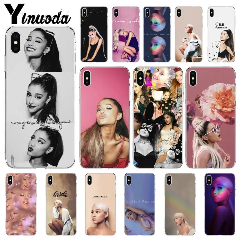 

Yinuoda Ariana Grande AG Rainbow Sweetener Transparent Soft Shell Phone Cover for iPhone 8 7 6 6S Plus 5 5S SE XR X XS MAX Coque