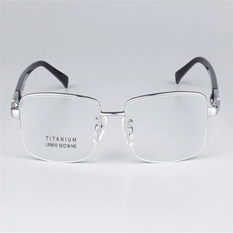 MONGOTEN фирменный дизайн бизнес мужские модные полуобода сплав титановый, ультралегкий близорукость очки с прозрачными линзами оптическая оправа для очков