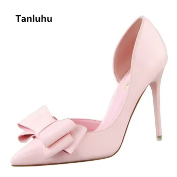 

Cresfimix tacones altos women fashion high quality bow tie high heel pumps lady casual street shoes sweet cool high heels b2745