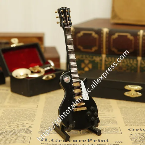 

Mini Guitar Miniature Model Electric Guitar Model with Case and Stand Christmas Gift Home Decoration