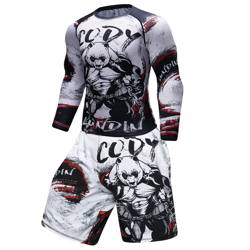 Мужская компрессионная футболка с короткими рукавами и 3D принтом BJJ Jiu Jitsu
