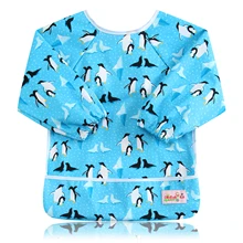 Ohbabyka детские нагрудники с длинными рукавами, водонепроницаемые нагрудники для девочек и мальчиков, Полиэстеровые нагрудники для кормления детей, детские слюнявчики