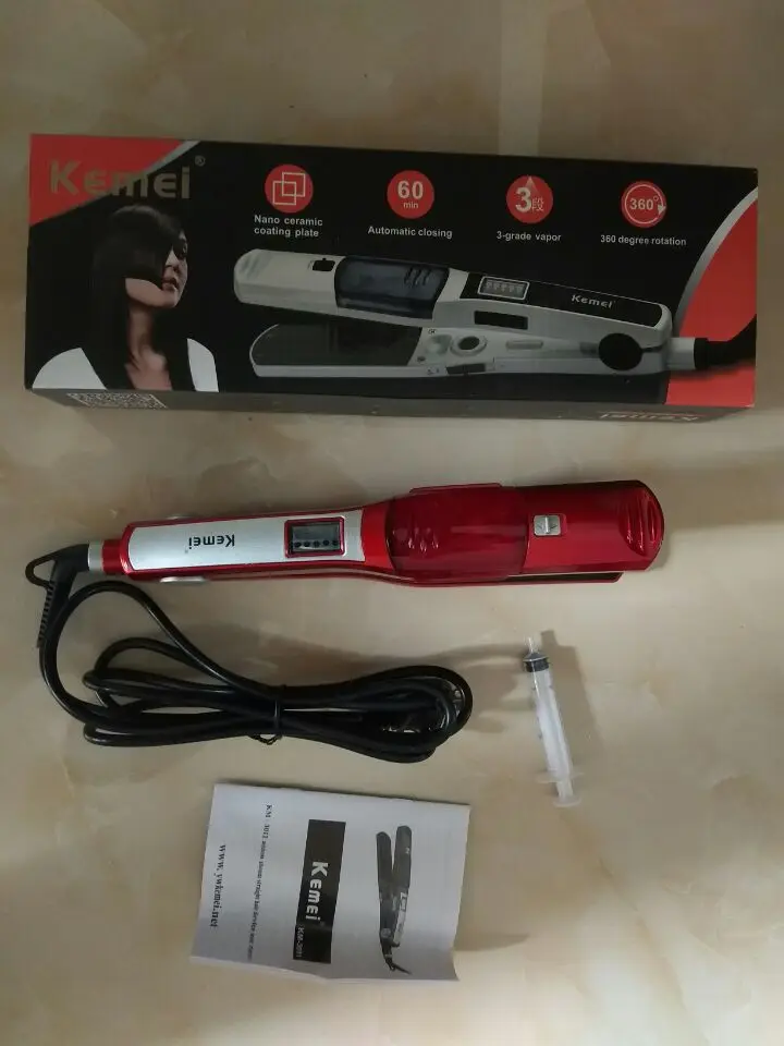 

65W Electric Steam Hair Straightener Steam Comb Straightening Hair Irons Straight Hair Brush Temperature Display