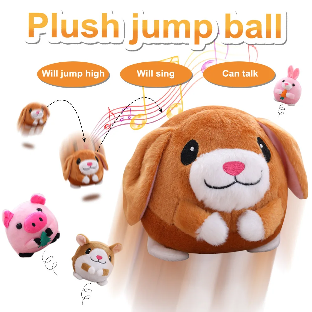 Electric Animal Ribbit Pig Hamster Toys Jump Ball Learn Stool Baby Girl