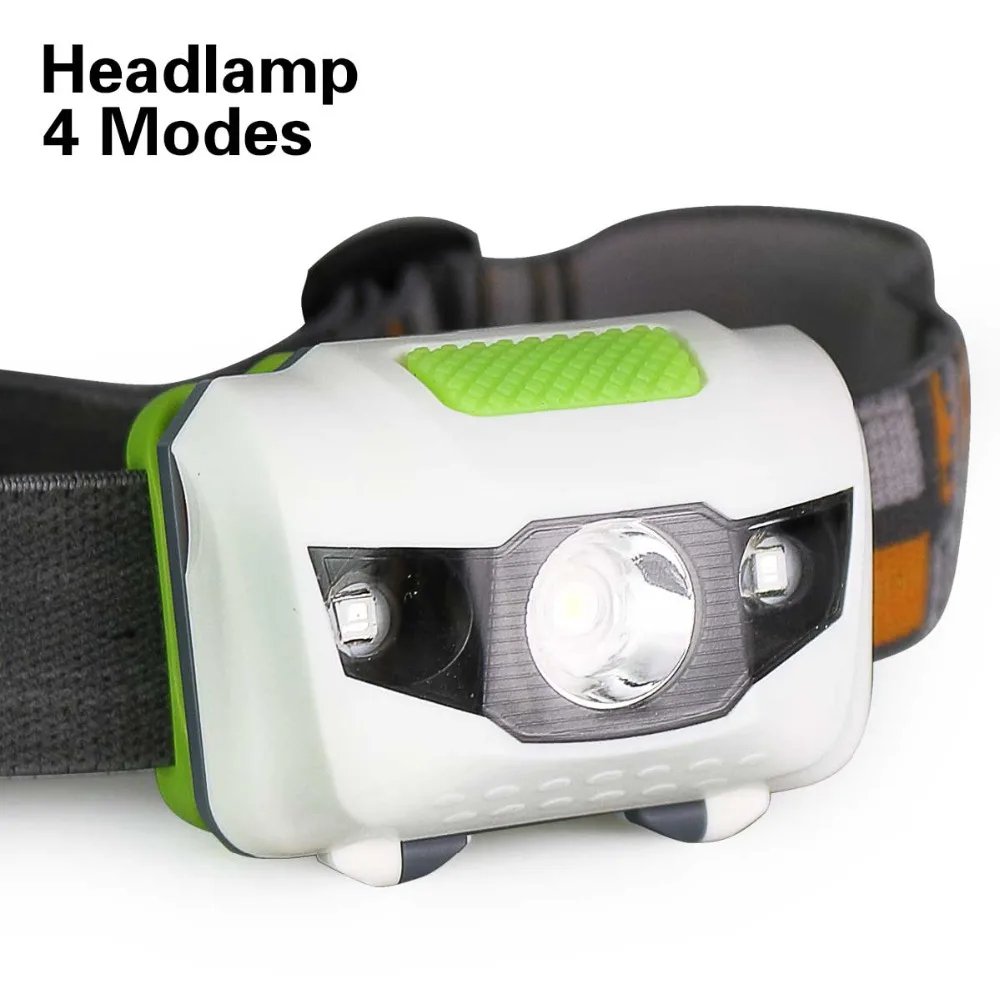 

Led Headlight 4 Modes 2 Red 2835 SMD + 1 White XPE Waterproof IP65 Head Light White Body For Cycling Fishing Free Shipping