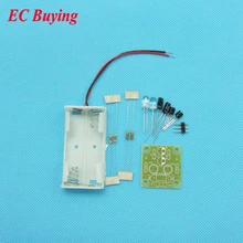 1 pcs Triode Transistor Multivibrator LED Flash Light Electronic Parts DIY Kit Welding Practice with Battery Case