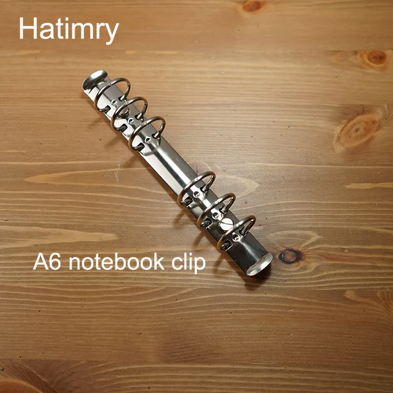 Hatimry DIY A6 notebook связующего клип 3 см кольца 6 отверстий серебристого цвета A6 размер Школа поставщиков собирать A5 бумаги для A6 размер книги