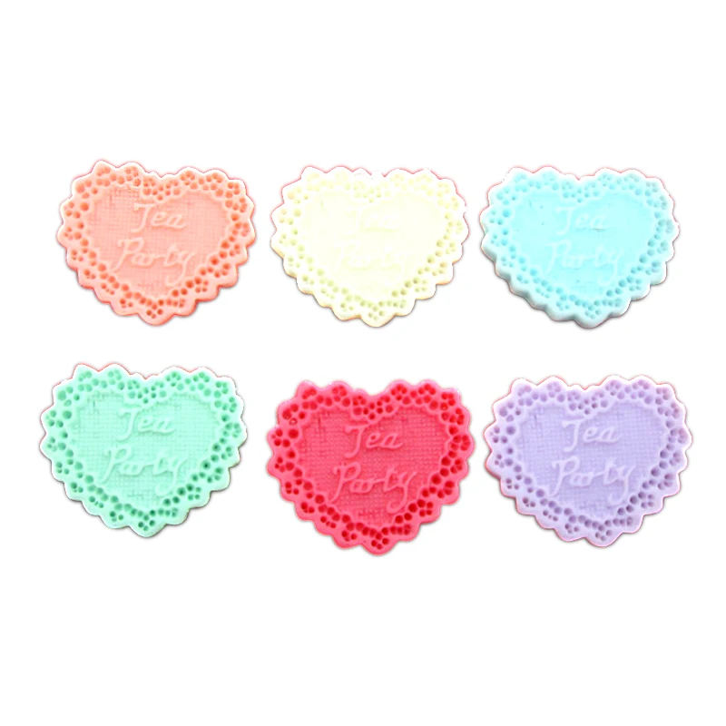 

30Pcs Resin Mixed Heart Decoration Crafts Flatback Cabochon Scrapbooking Fit Hair Clips Embellishments Beads Diy