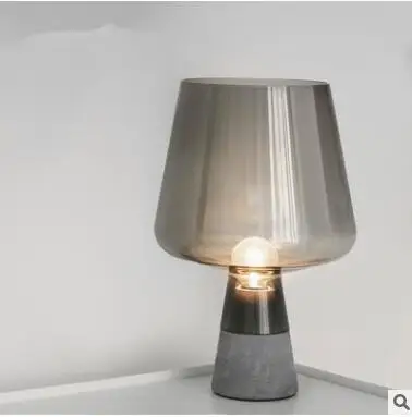 

American Post-modern Cone Glass Cover Cement Desk Lamp Bedroom Bedside Hotel Room Desk Lamp