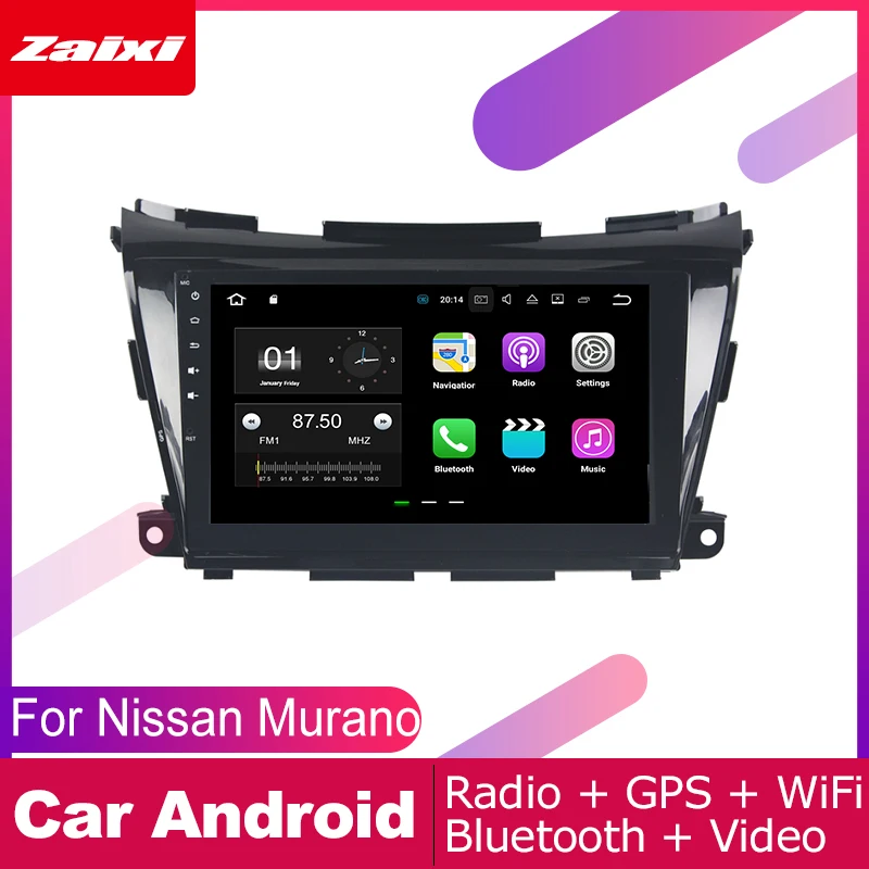 Автомагнитола ZaiXi 2 DIN с GPS навигацией для Nissan Murano Z52 P42M 2015 ~ 2019 Android мультимедийная