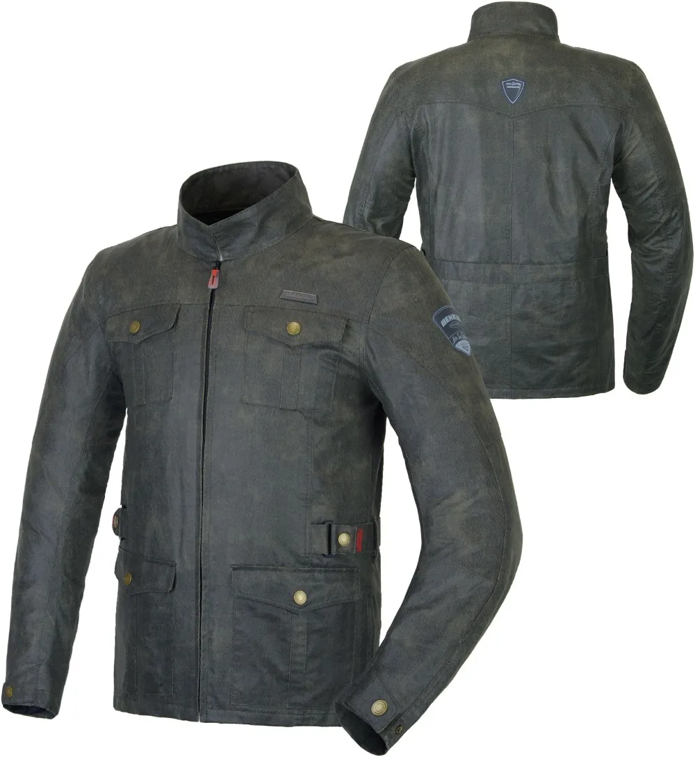 

BENKIA Vintage Motorcycle Jacket Autumn Winter Men Retro Motorbike Riding Jacket Keep Warm Windproof Motocross Racing Jacket