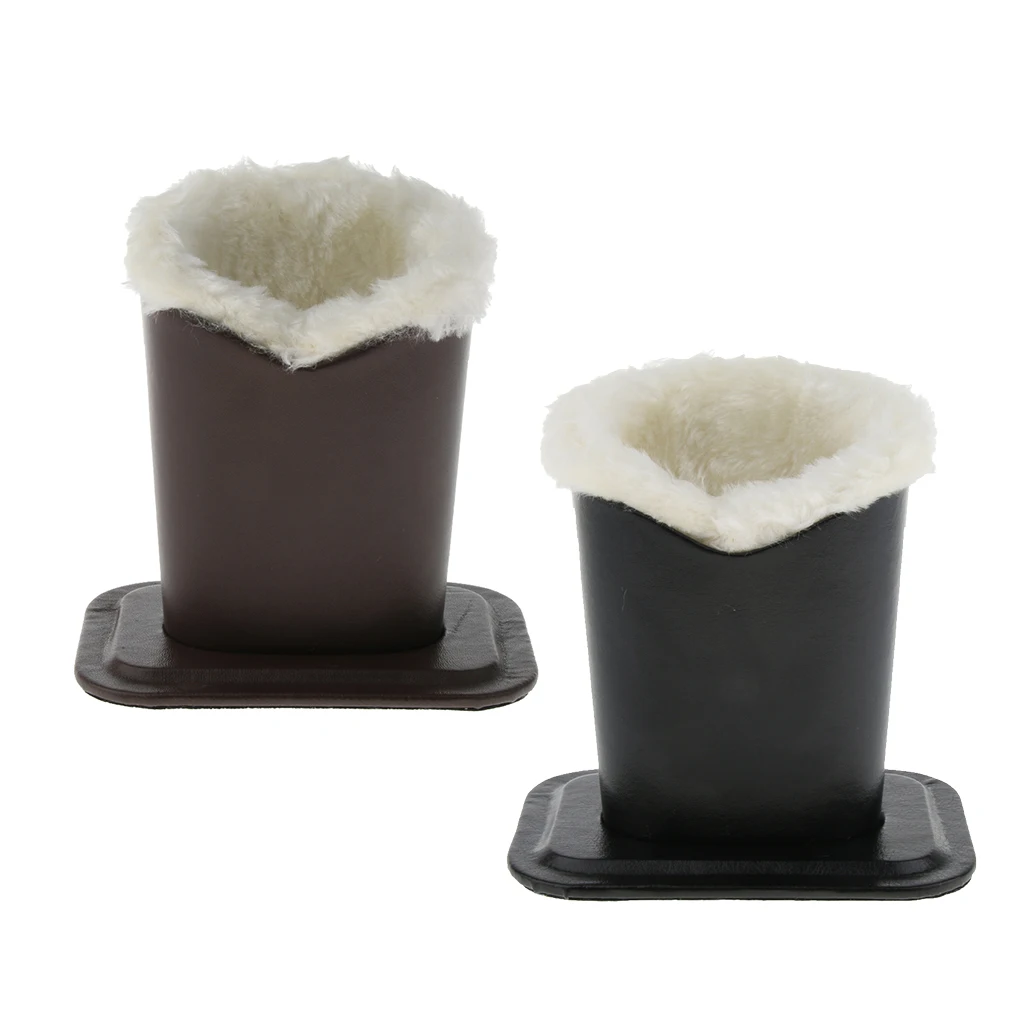 Pack of 2 Plush Lining PU Leather Eyeglasses Holder Stand Glasses Case Upright - Pen Holder Desk Organizer - Home Desk Decor
