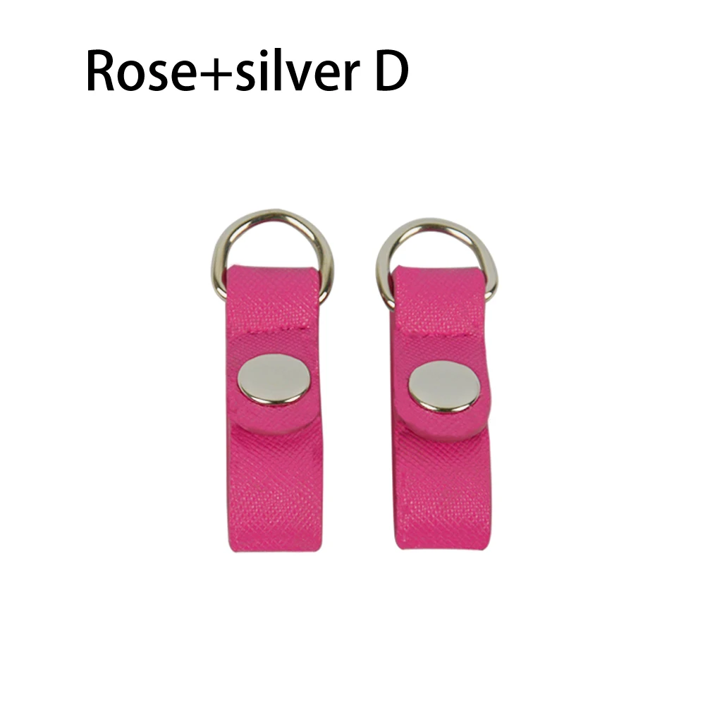 1 пара, 2 шт., зажим для фиксации, крепление для Obag, искусственная кожа, ремешок, зажим для крючка, для opoket O Bag - Цвет: rose silver